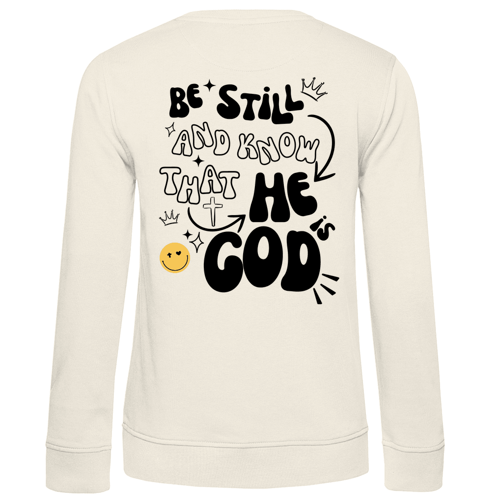 Damen Premium Bio Sweatshirt "He is God" - by-grace.store
