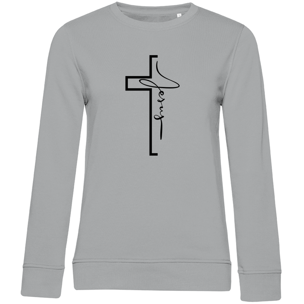 Damen Premium Bio Sweatshirt "Jesus Cross" - by-grace.store