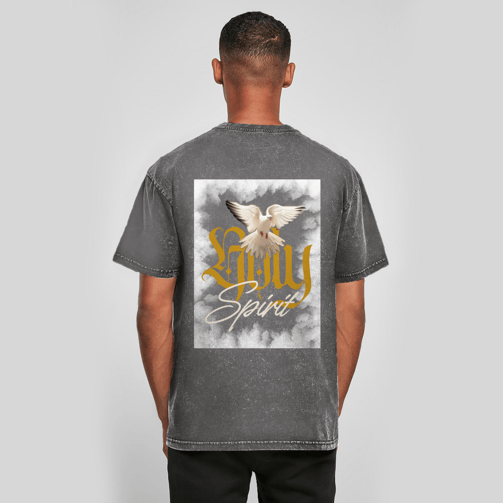 Oversize Washed T-Shirt "Holy Spirit" - by-grace.store