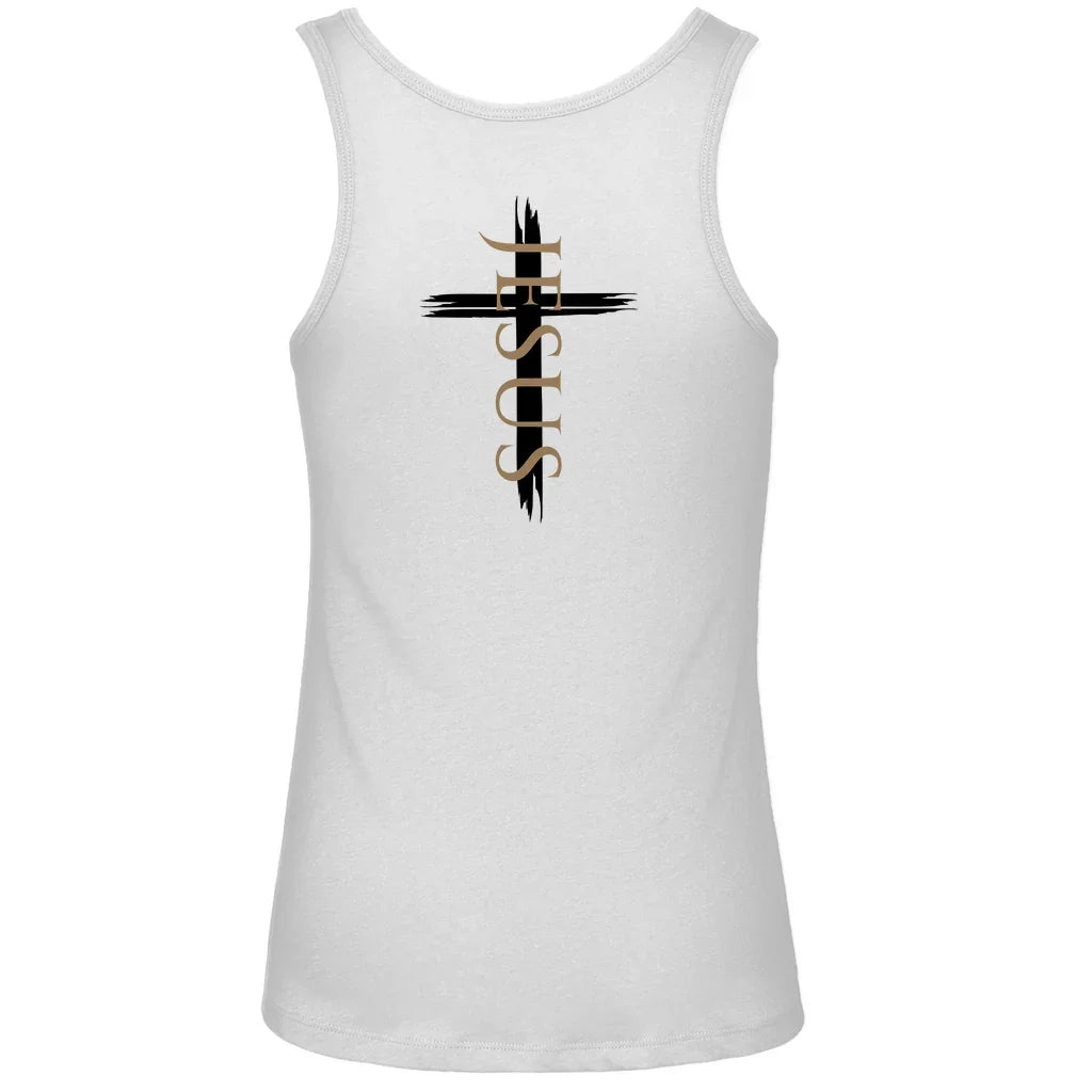 Damen Premium Organic Tank Top Jesus Kreuz (schwarz) - by-grace.store