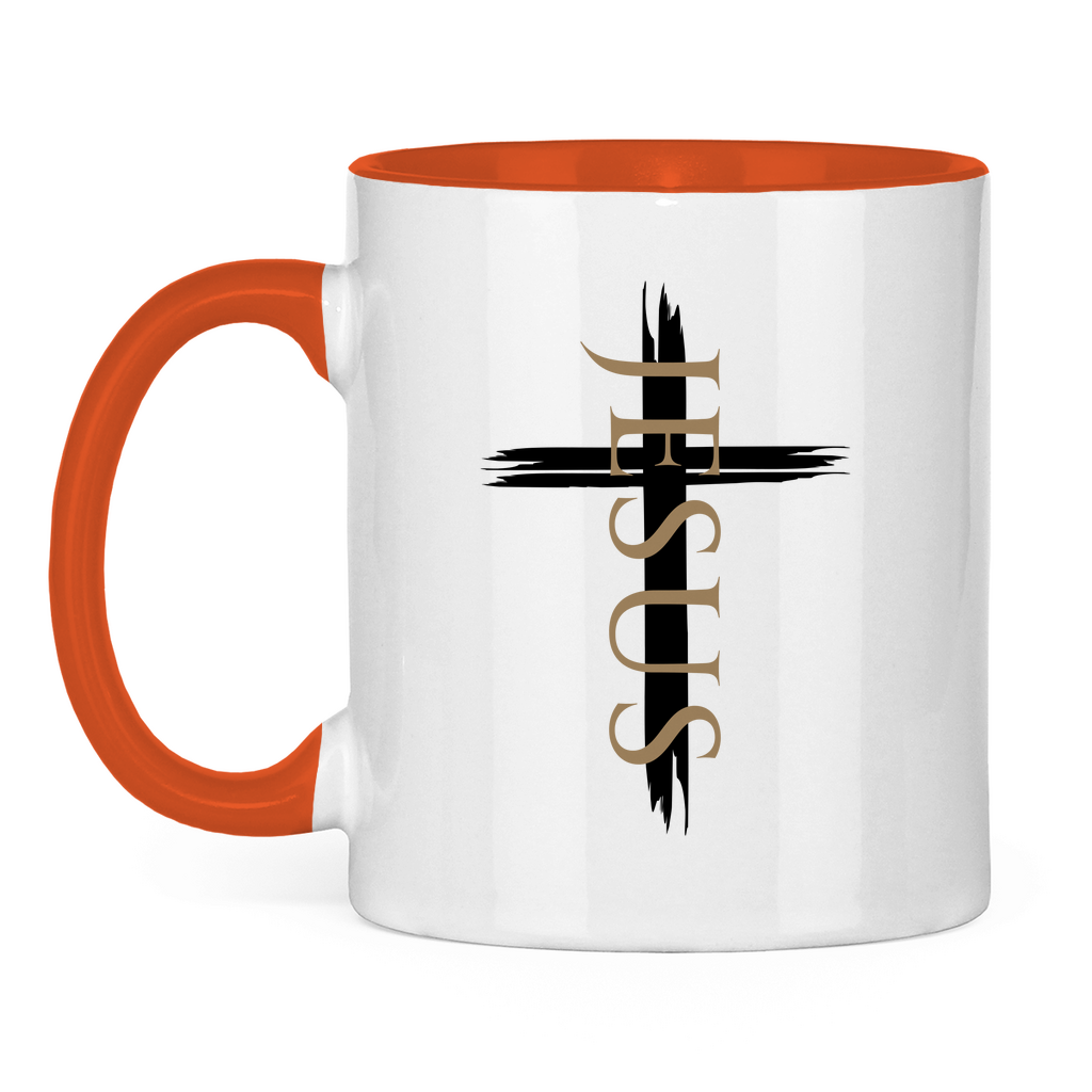 zweifarbige Keramiktasse 