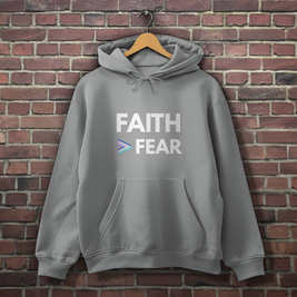 Herren Hoodie Faith > Fear – Christlicher Hoodie mit Glaubensbotschaft | by-grace.store
