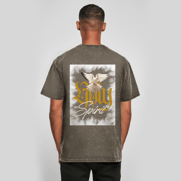 Oversize Washed T-Shirt "Holy Spirit" - by-grace.store