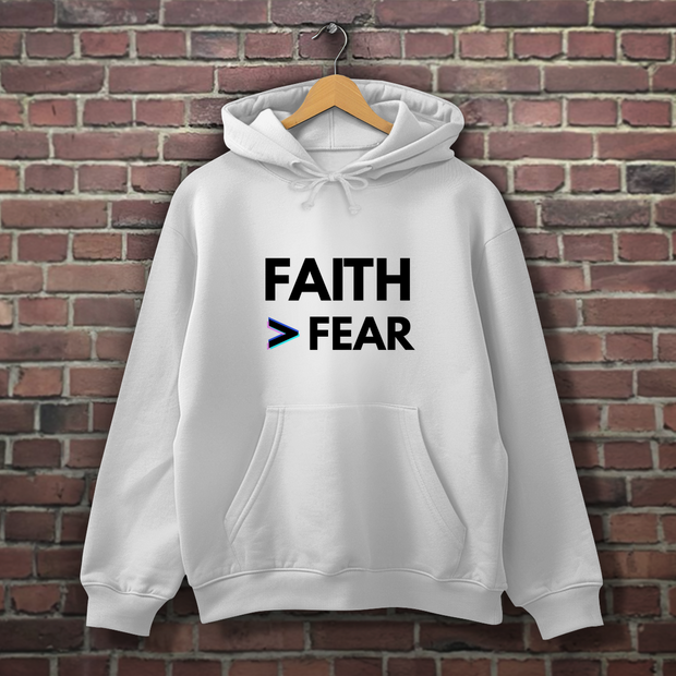 Herren Hoodie Faith > Fear – Christlicher Hoodie mit Glaubensbotschaft | by-grace.store