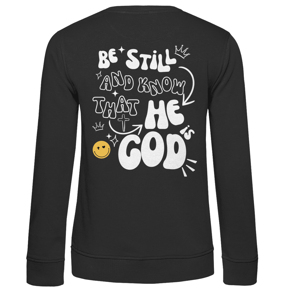 Damen Premium Bio Sweatshirt "He is God" - by-grace.store