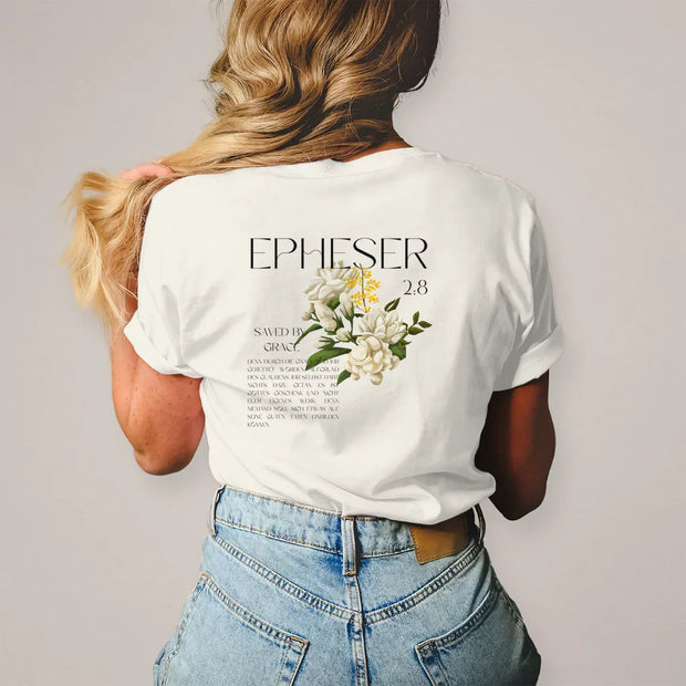 Damen T-Shirt "Saved" - by-grace.store