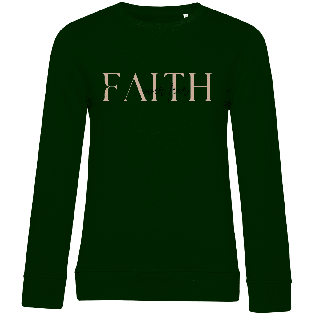 Damen Premium Bio Sweatshirt "Faith over Fear" - by-grace.store