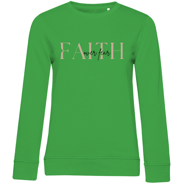 Damen Premium Bio Sweatshirt "Faith over Fear" - by-grace.store