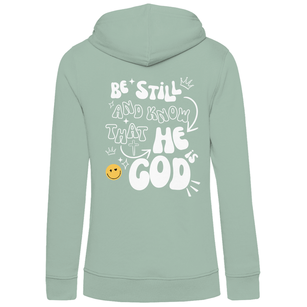Damen Premium Bio Hoodie "He is God" - by-grace.store