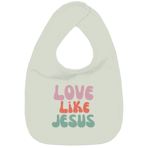 Kinder Bio Lätzchen "Love,Like,Jesus" - by-grace.store