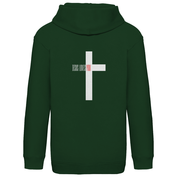Kids Basic Hoodie "Jesus loves you" - by-grace.store