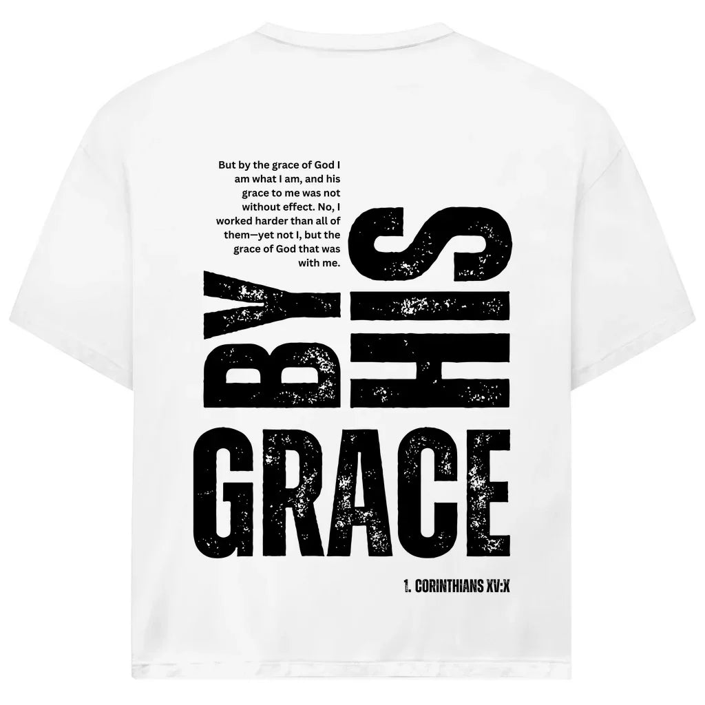 By His Grace Oversize T-Shirt | Bibelvers 1. Korinther 15:10 | JJ Streetwear