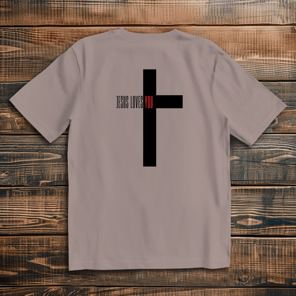 Oversize T-Shirt "Jesus loves you" - by-grace.store