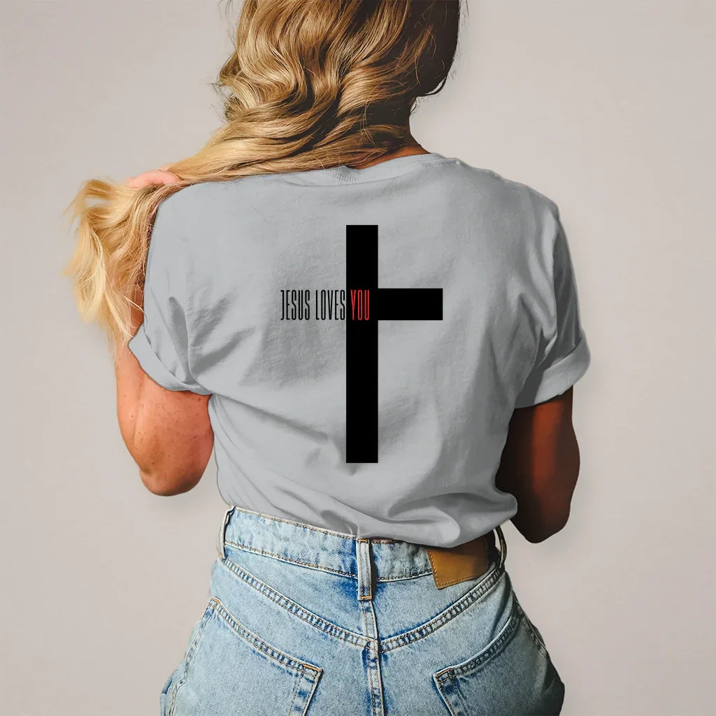 Damen T-Shirt "Jesus loves you" - by-grace.store