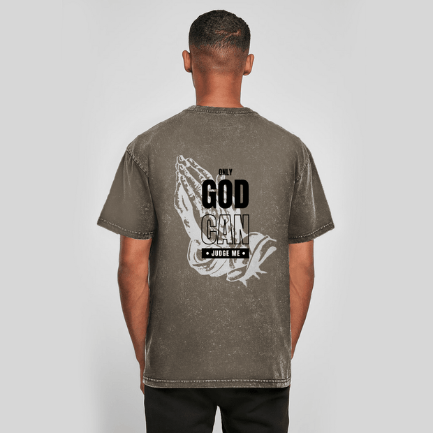 Oversize Washed T-Shirt "Judge me" - by-grace.store