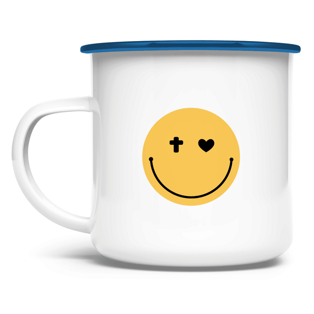 Emaille Tasse "Smiley" - by-grace.store