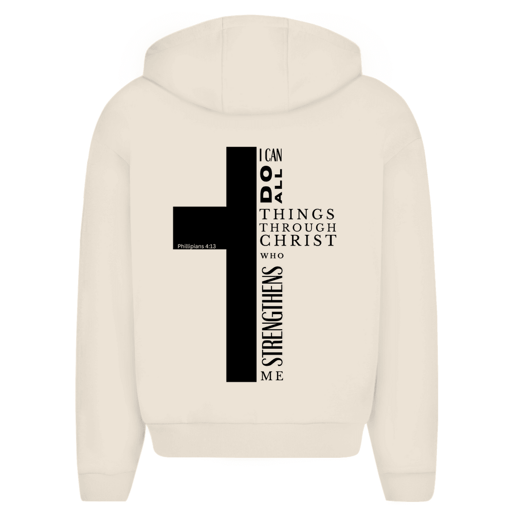 Herren Oversize Zipper Hoodie "I can do all" - by-grace.store