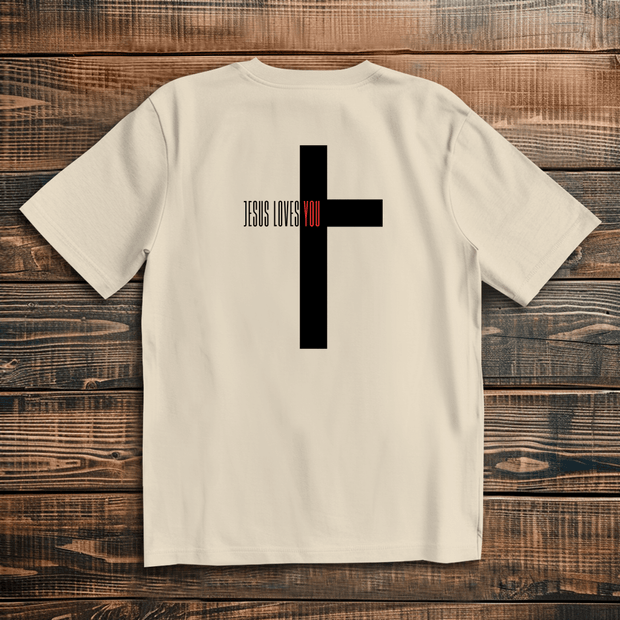 Oversize T-Shirt "Jesus loves you" - by-grace.store