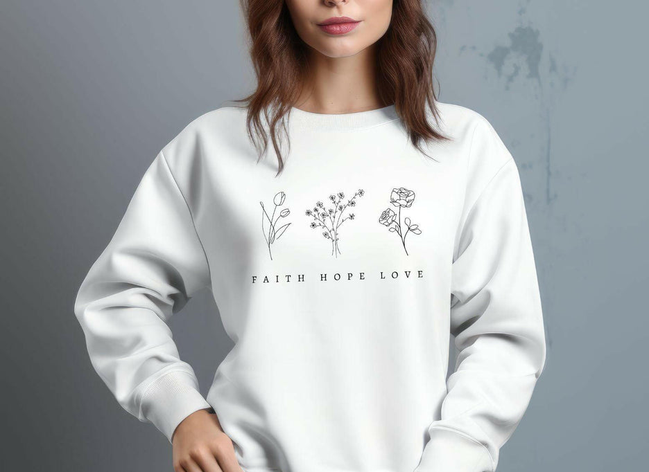 Damen Premium Bio Sweatshirt "Faith,Hope,Love" - by-grace.store