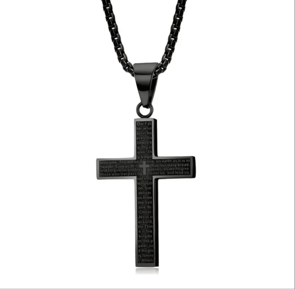 Edelstahl Kreuzkette mit Gravur - by-grace.store