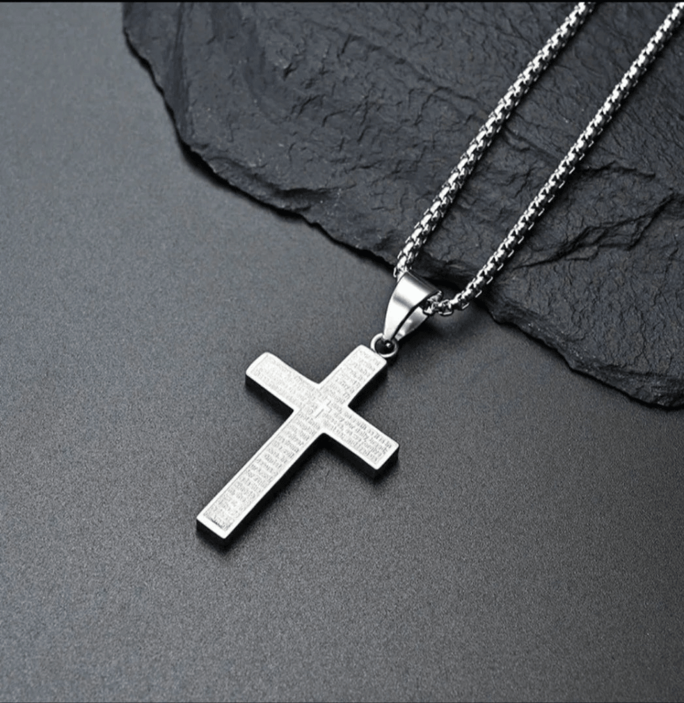 Edelstahl Kreuzkette mit Gravur - by-grace.store