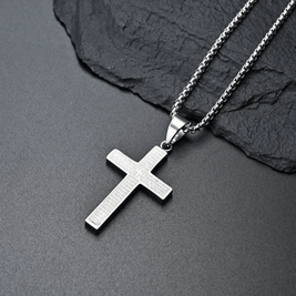 Edelstahl Kreuzkette mit Gravur - by-grace.store