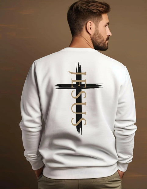 Herren Sweatshirt "Jesus Kreuz" - by-grace.store