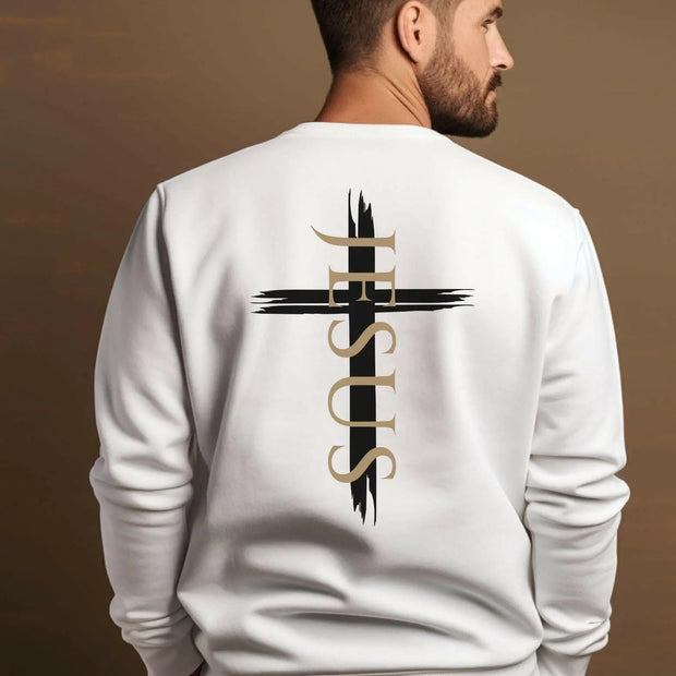 Herren Sweatshirt "Jesus Kreuz" - by-grace.store