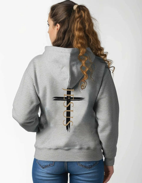 Damen Premium Bio Hoodie "Jesus Kreuz" - by-grace.store