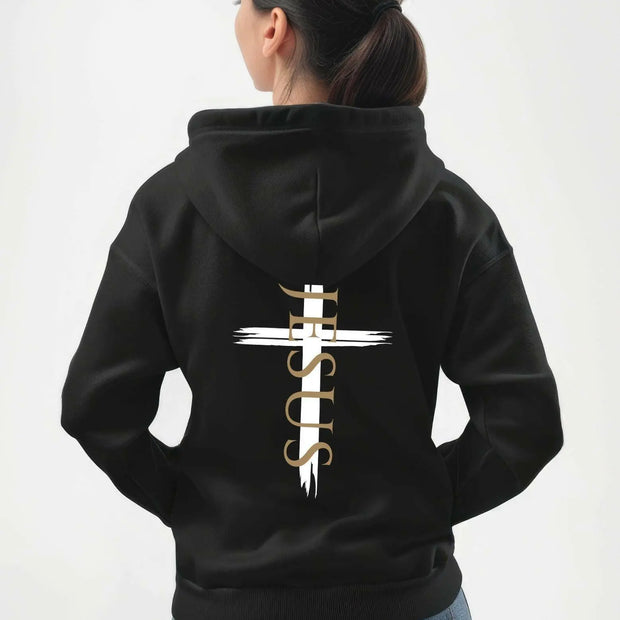 Damen Premium Bio Hoodie "Jesus Kreuz" - by-grace.store
