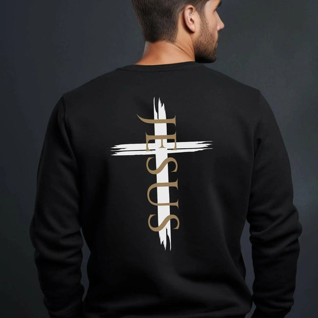 Herren Sweatshirt "Jesus Kreuz" - by-grace.store
