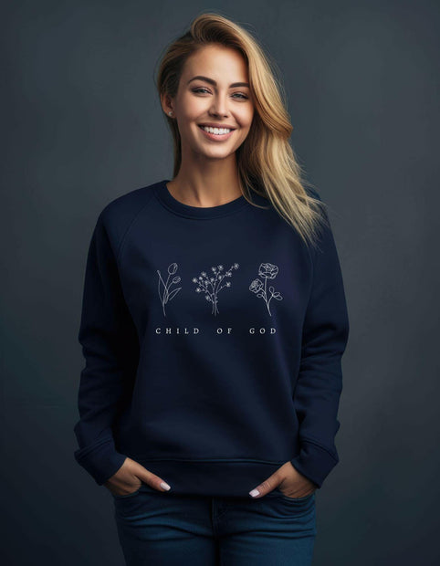 Damen Premium Bio Sweatshirt "Child of God" - by-grace.store
