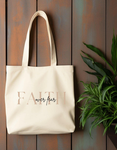Tragetasche "Faith over Fear" - by-grace.store