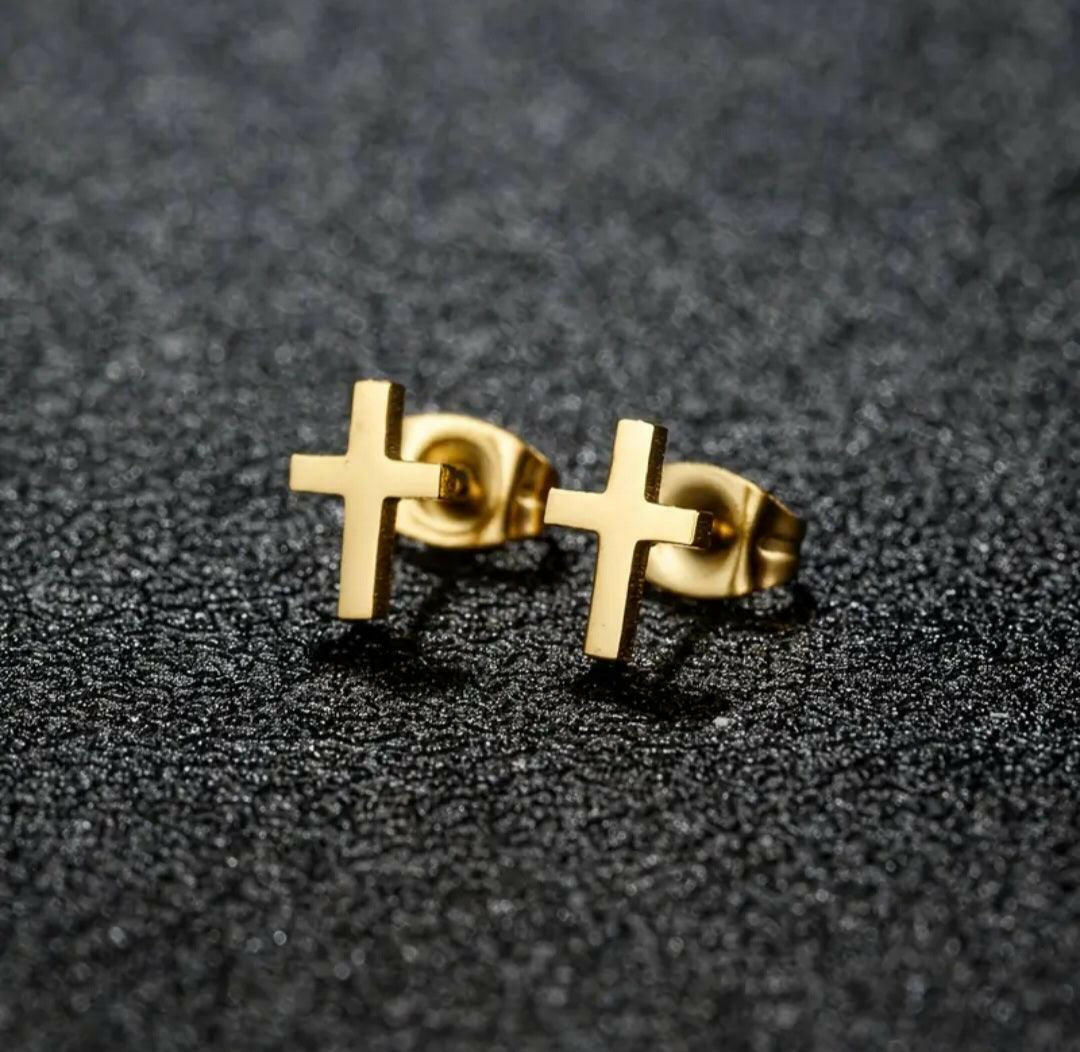 Mini Kreuz Ohrstecker - by-grace.store