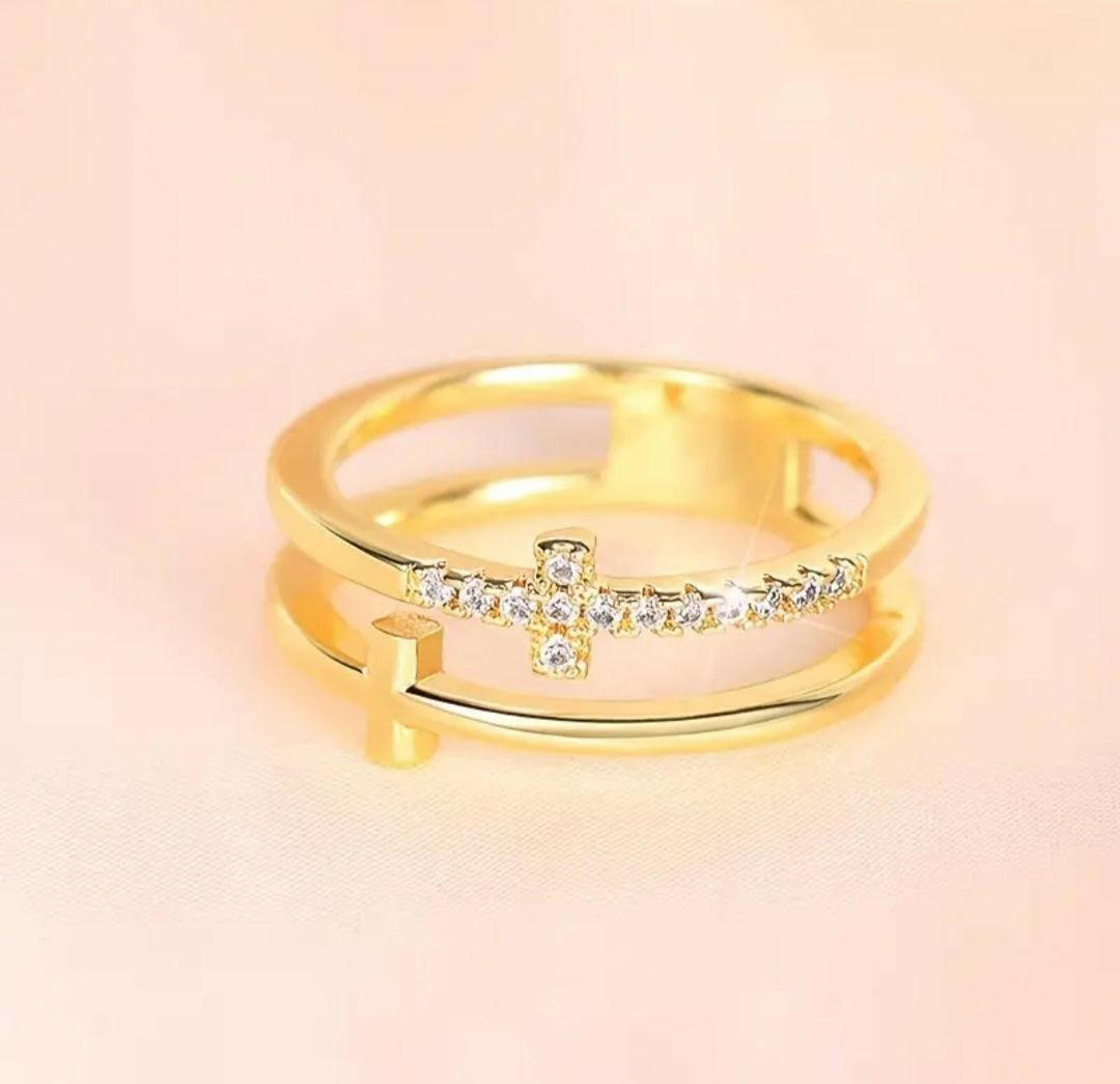 Doppelring Kreuz, Zierkonia - by-grace.store