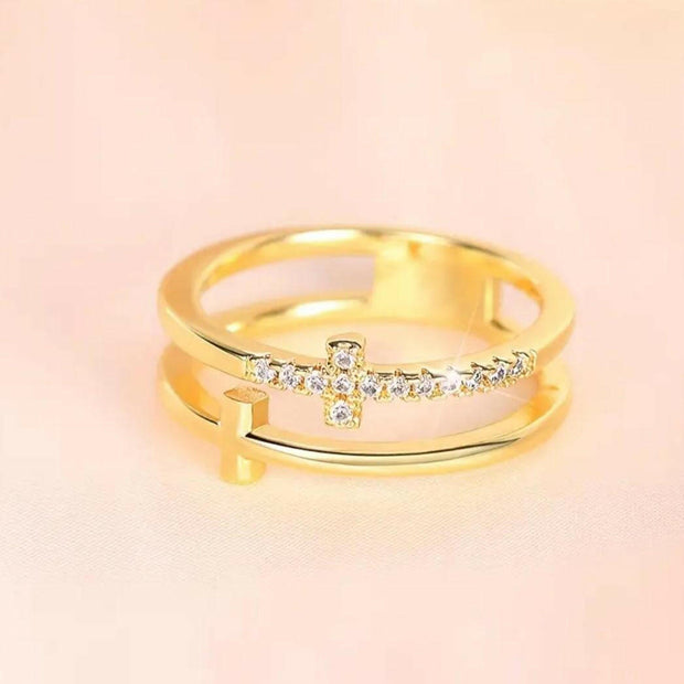 Doppelring Kreuz, Zierkonia - by-grace.store