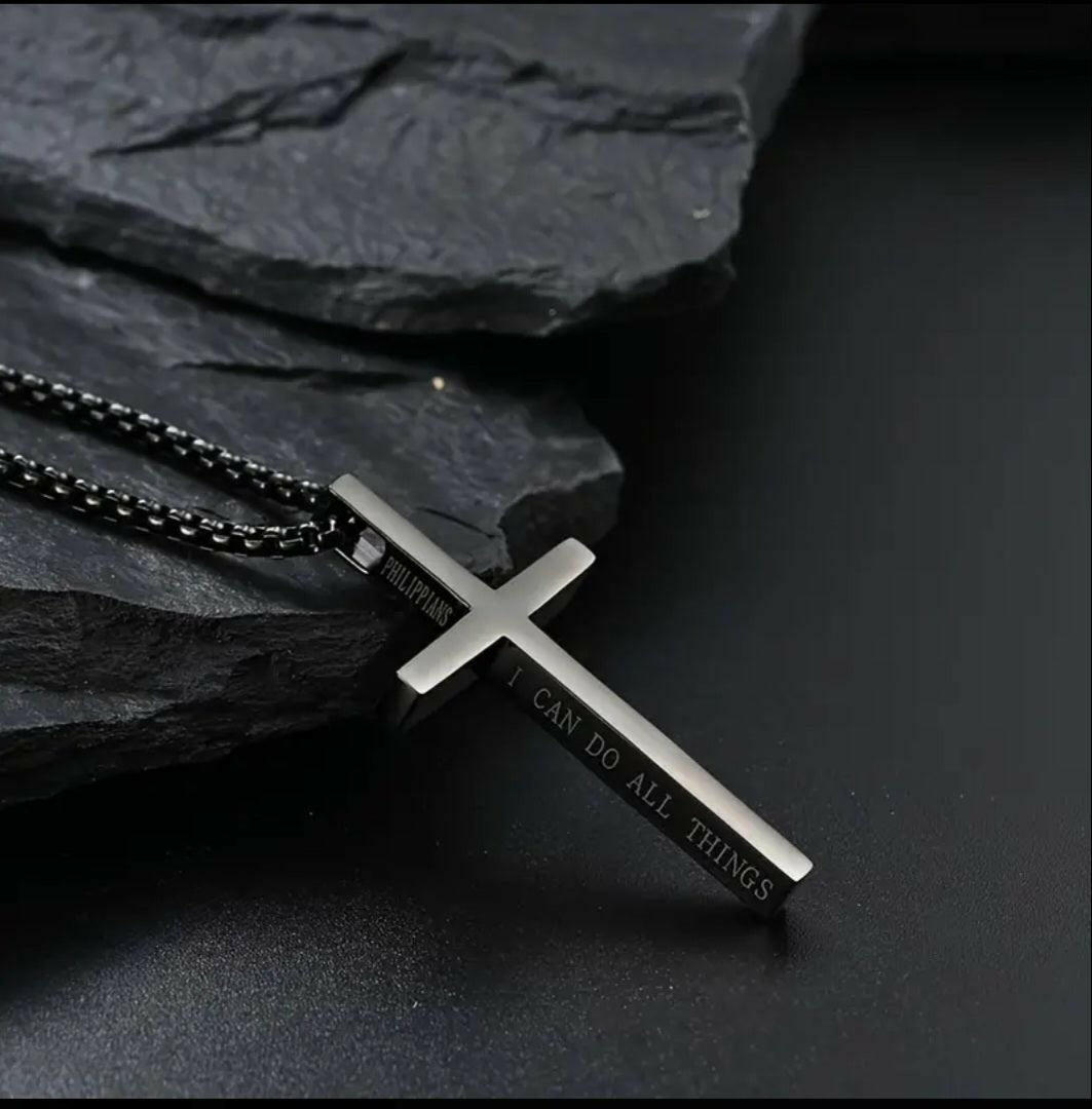 Edelstahl Kreuzkette mit Gravur - by-grace.store