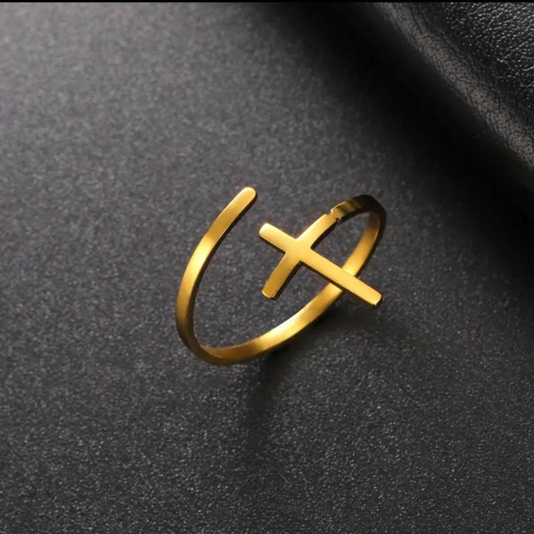 Eleganter verstellbarer Kreuzring - by-grace.store