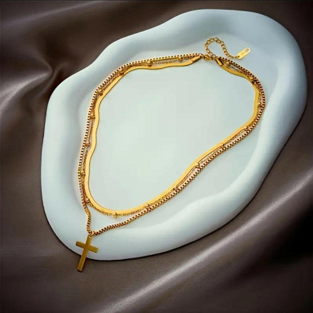 3-fache Kreuzkette - by-grace.store