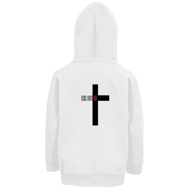 Kinder Premium Bio Hoodie "Jesus loves you" - by-grace.store