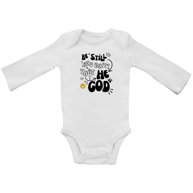 Baby Bio Bodysuite Langarm "He is God" - by-grace.store