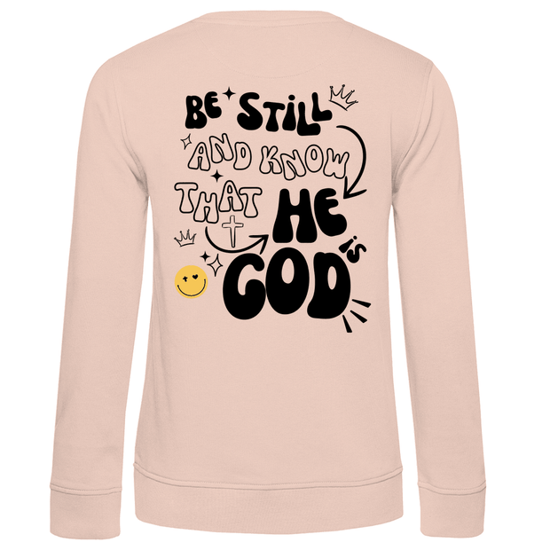 Damen Premium Bio Sweatshirt "He is God" - by-grace.store