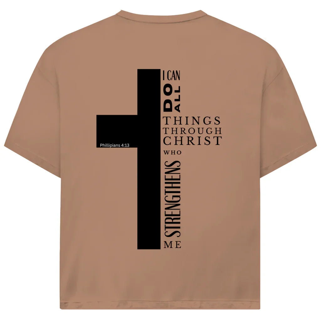 Cross Oversize T-Shirt | Philippians 4:13 | Vorder- & Rückendruck | JJ Streetwear