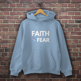 Herren Hoodie Faith > Fear – Christlicher Hoodie mit Glaubensbotschaft | by-grace.store