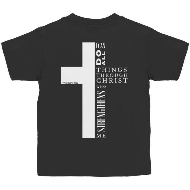 Kinder T-Shirt „I can do all“ – Christliches Bibelvers Shirt für Jungen & Mädchen | byGraceStore