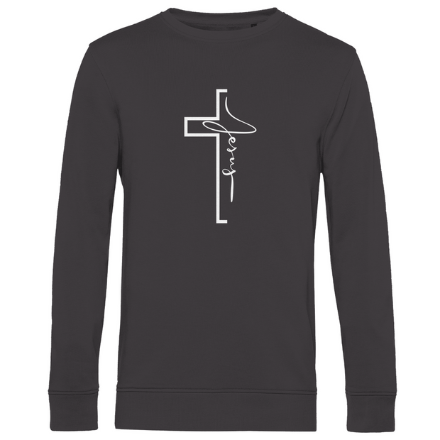 Herren Premium Bio Sweatshirt "Jesus Cross" - by-grace.store