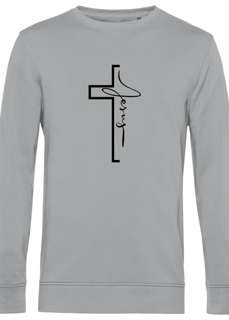 Herren Premium Bio Sweatshirt "Jesus Cross" - by-grace.store