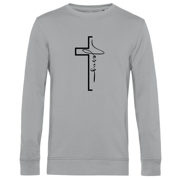 Herren Premium Bio Sweatshirt "Jesus Cross" - by-grace.store