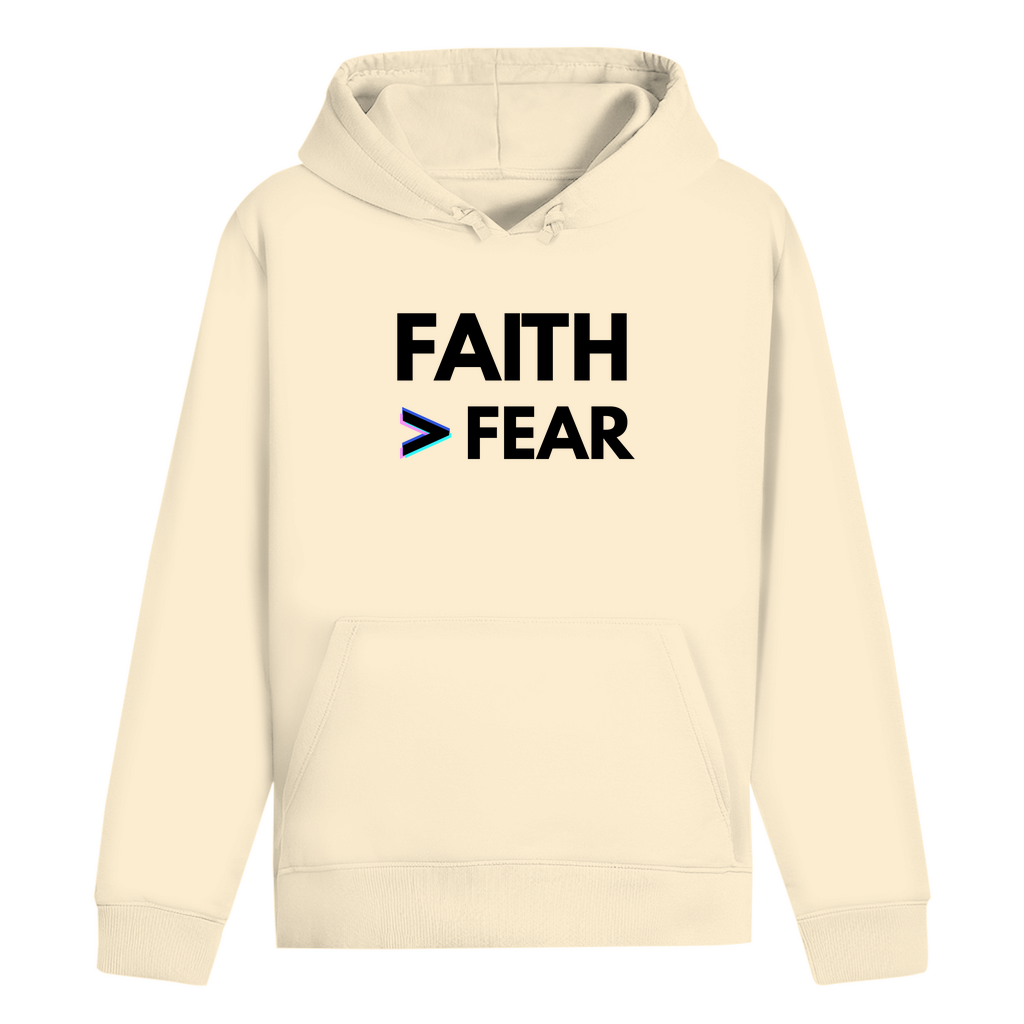 Christlicher Hoodie Faith statt Fear Bio-Baumwolle