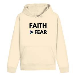 Christlicher Hoodie Faith statt Fear Bio-Baumwolle